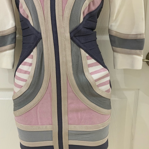 Tribal Design Pink Grey Bandage Dress - Picture 7 of 9